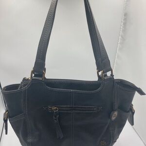 Elegant The Sak Black Leather Roomy Multi Pocket 2 Strap Shoulder Bag